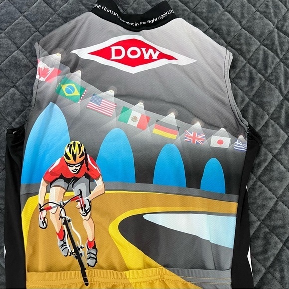 Aussie Cycling Biker jersey Men Small shirt Sleeveless Dow Olympic Global Flag V - Picture 9 of 9